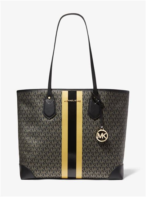 michael kors striped canvas tote|Michael Kors canvas tote handbags.